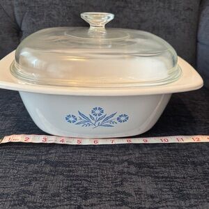 Vintage Corningware blue cornflower large baking dish with lid